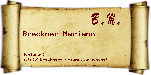Breckner Mariann névjegykártya